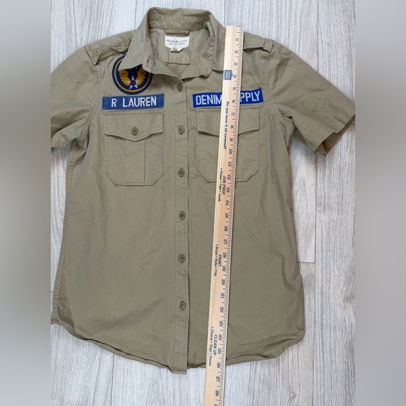 Ralph Lauren Shirt Mens Beige Denim & Supply Utility Military Cargo Khaki Sz XS - Picture 5 of 7